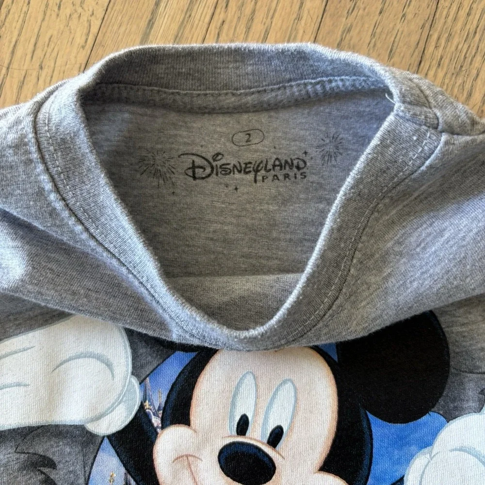 Disney Paris Mickey Mouse Gray T‎ Shirt Kids Size 2